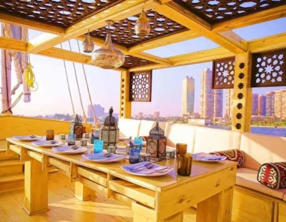 Cafelluca Nile Sailing: Modernized Felucca with Dining & Skyline Views